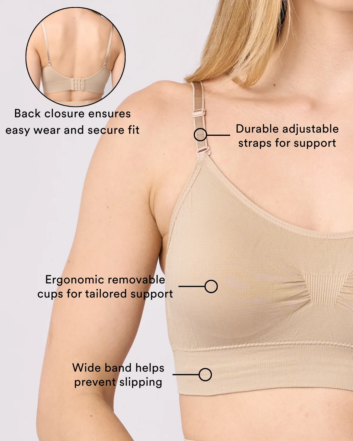 Scoopneck Cami Bra with Back Closure 9172 - Image 12