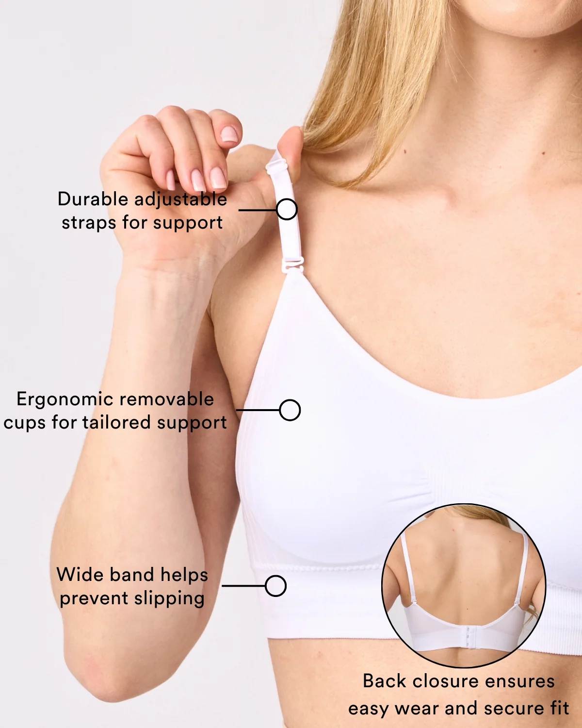 Scoopneck Cami Bra with Back Closure 9172 - Image 4