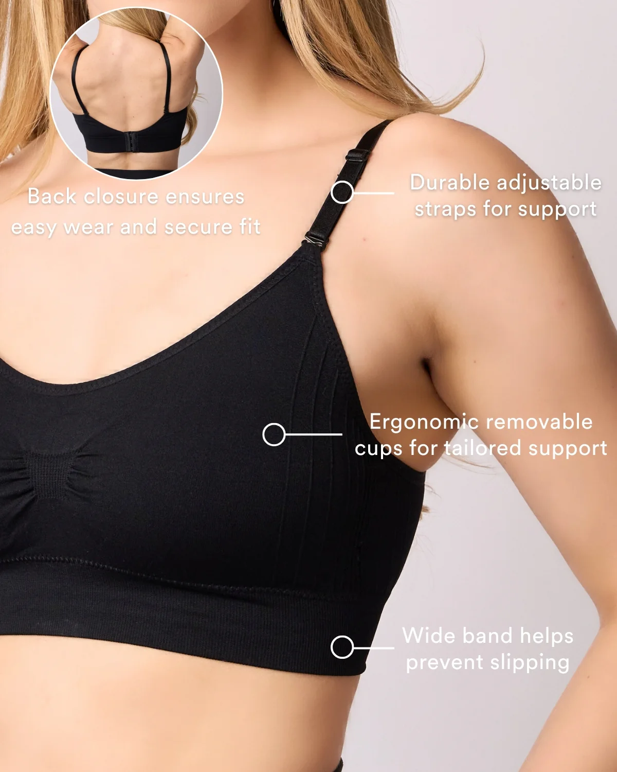 Scoopneck Cami Bra with Back Closure 9172 - Image 8