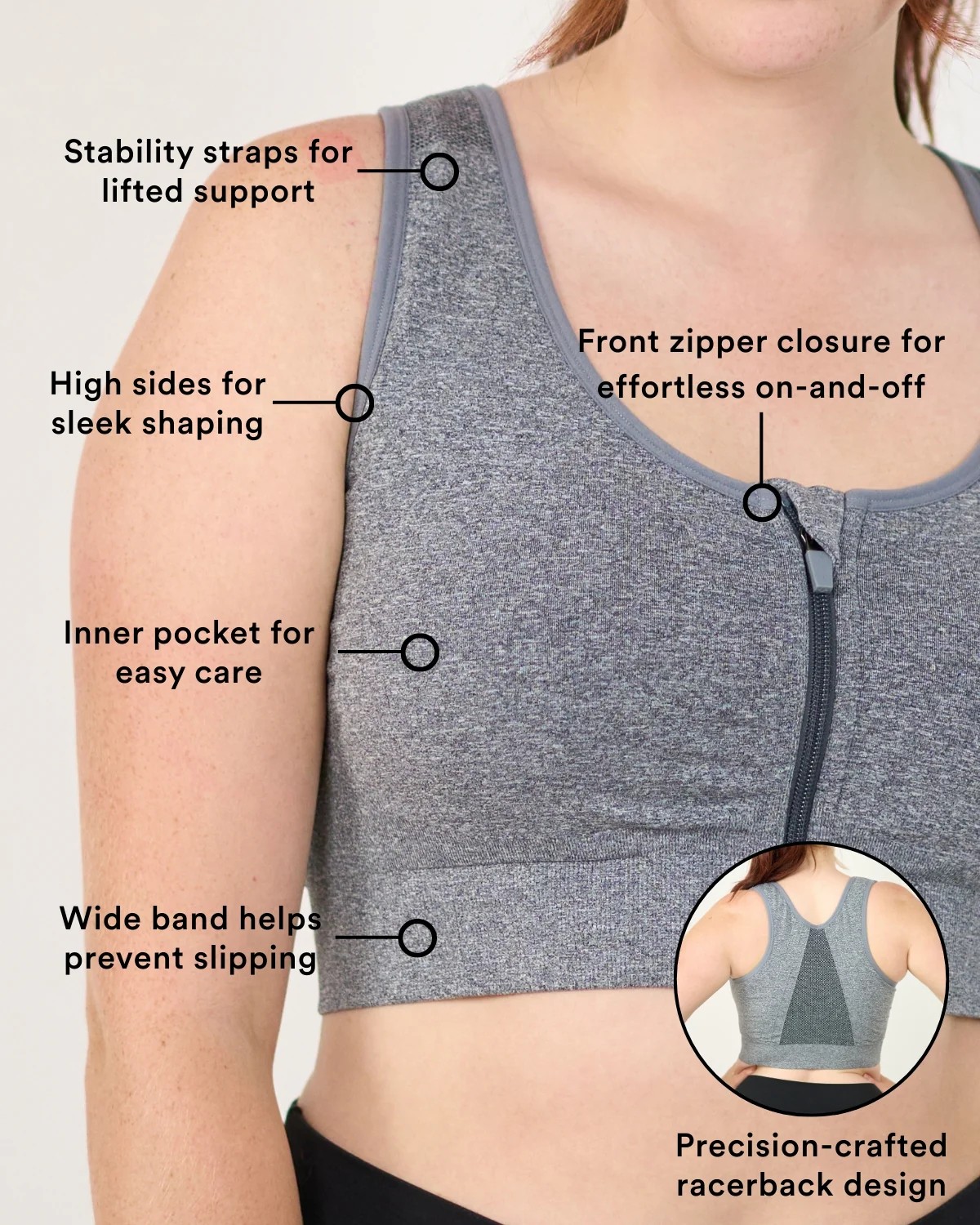 Coobie Front Zipper Sports Bra 9005 - Image 8