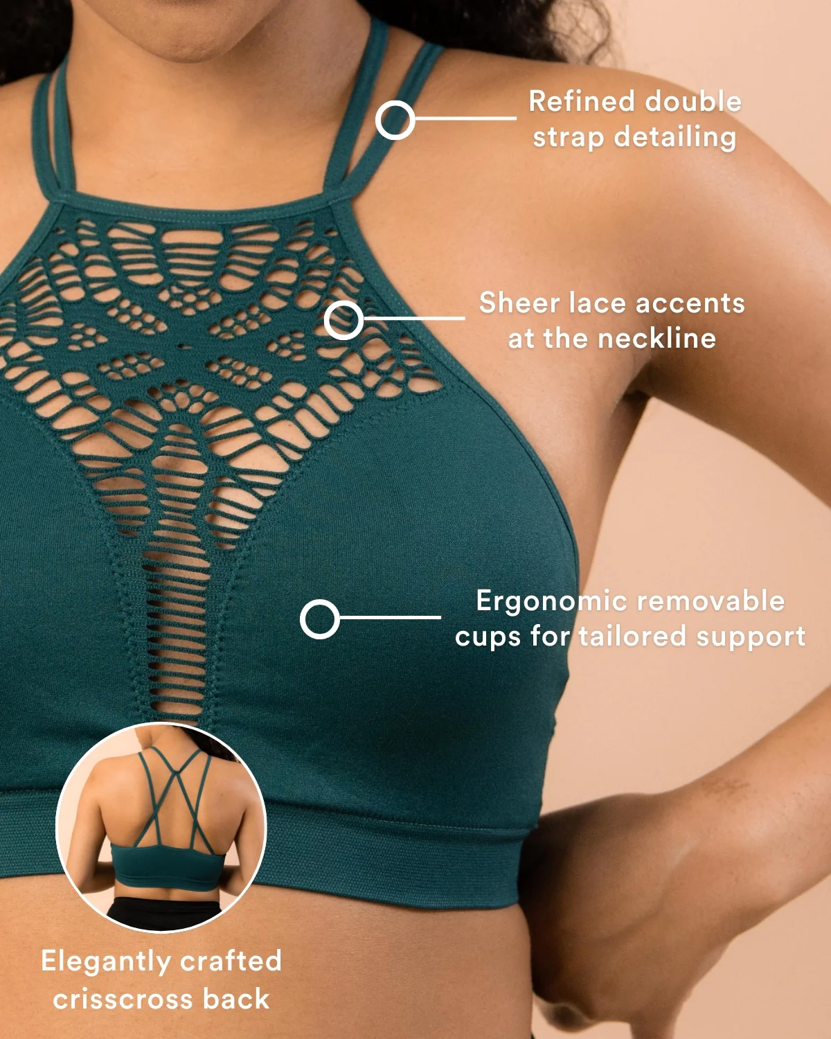 Coobie Halter Neck Criss Cross Plunge Bralette 9128 - Image 23