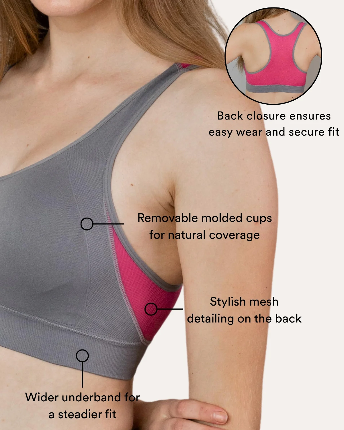 Coobie Breathable Mesh Racerback Sports Bra 9129 - Image 17