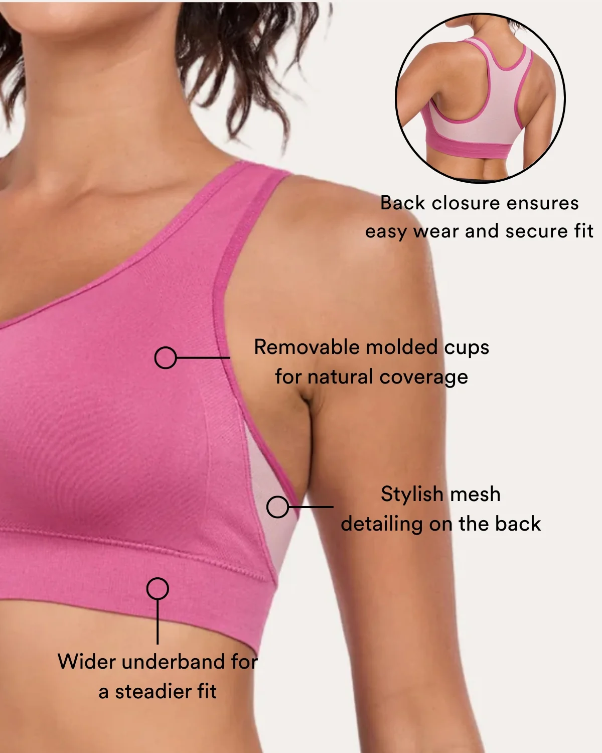 Coobie Breathable Mesh Racerback Sports Bra 9129 - Image 4