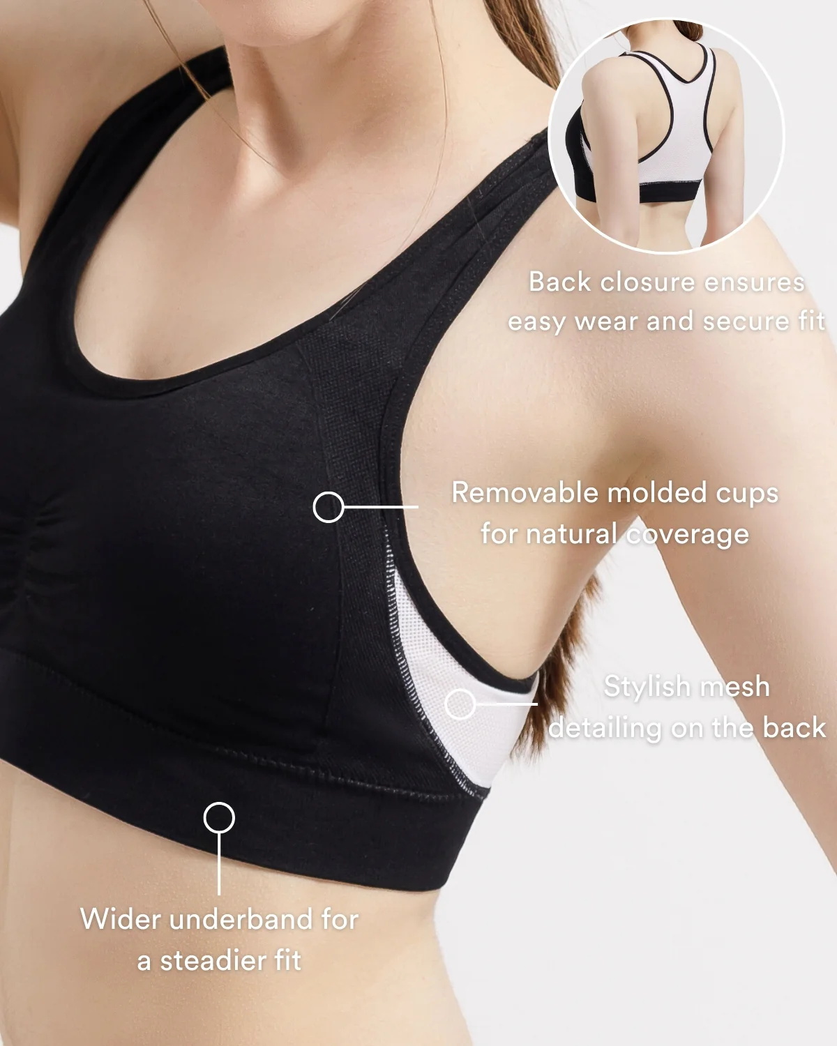 Coobie Breathable Mesh Racerback Sports Bra 9129 - Image 8