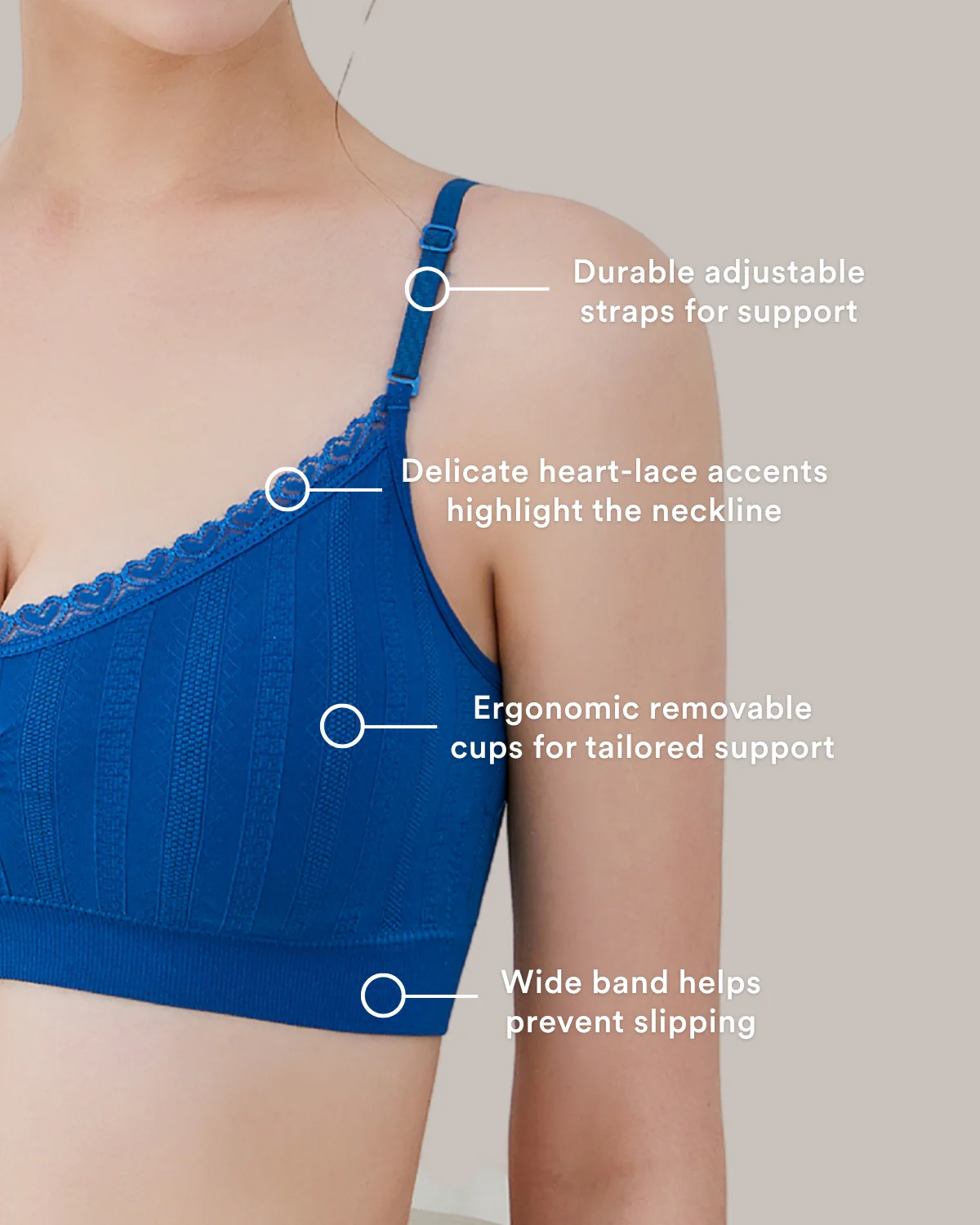 Coobie V-Neck Sweet Heart Lace Bra 9045 - Image 19