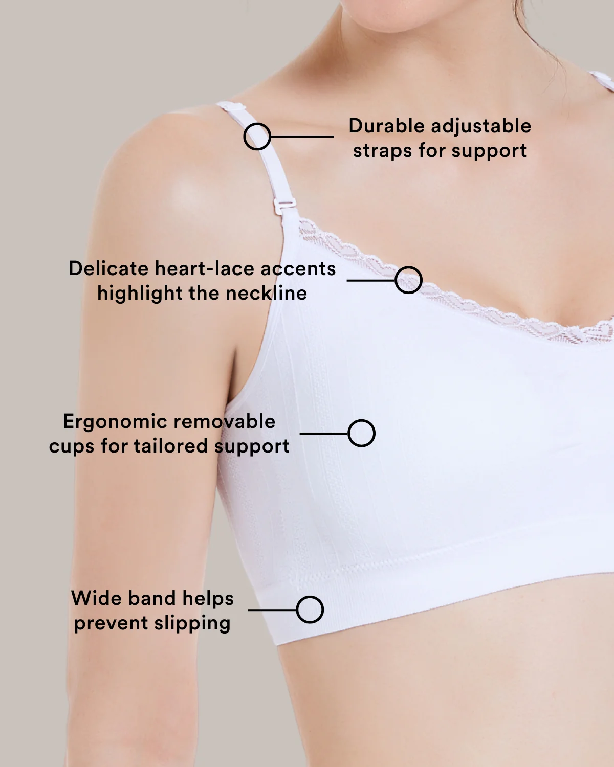Coobie V-Neck Sweet Heart Lace Bra 9045 - Image 8